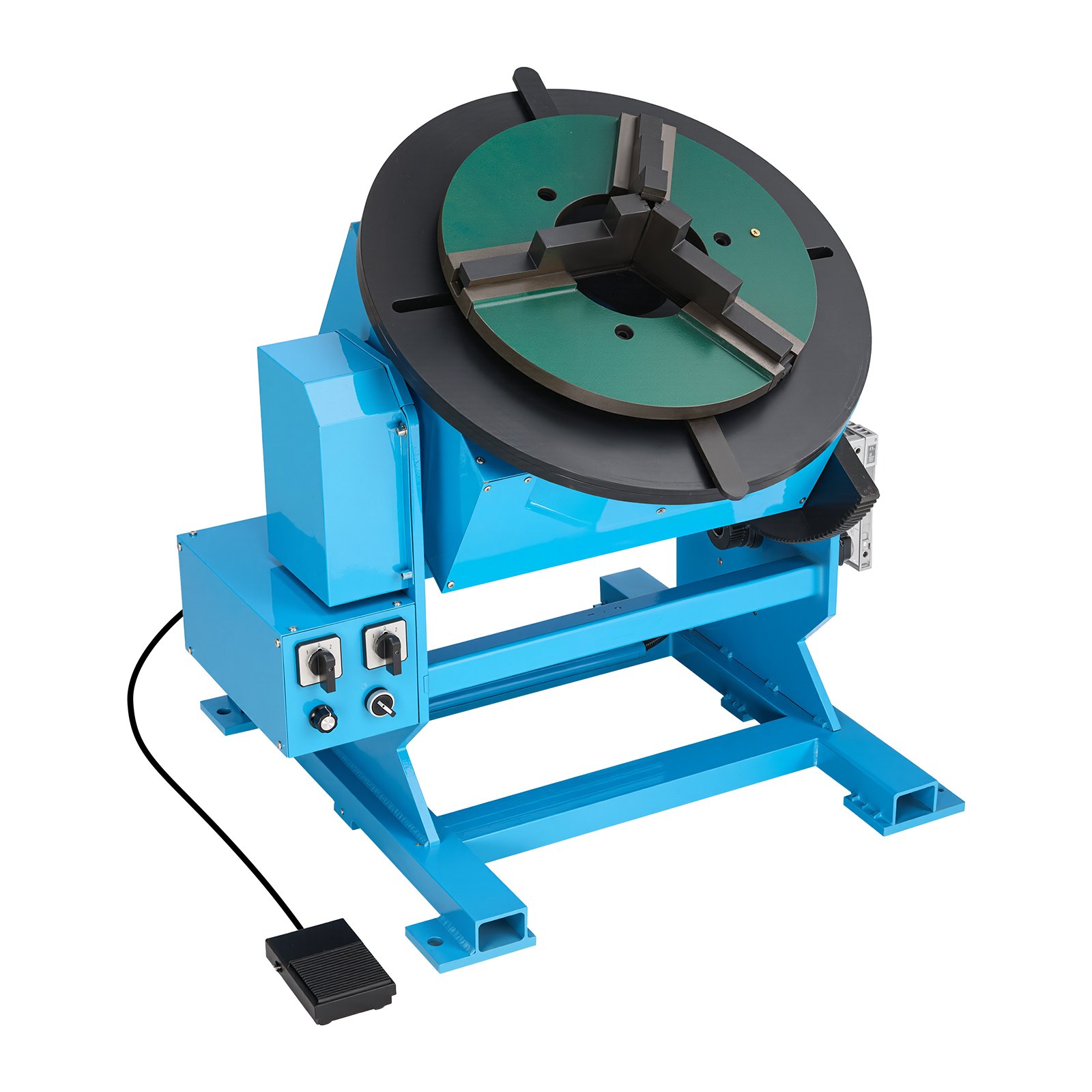 VEVOR Rotary Welding Positioner, 500 kg Load Capacity, -45° to 90° Tilt Angle Welding Positioner Turntable Table, 0.2-2 RPM Speed Control, Electric and Foot Pedal, for Cutting, Grinding, Assembly