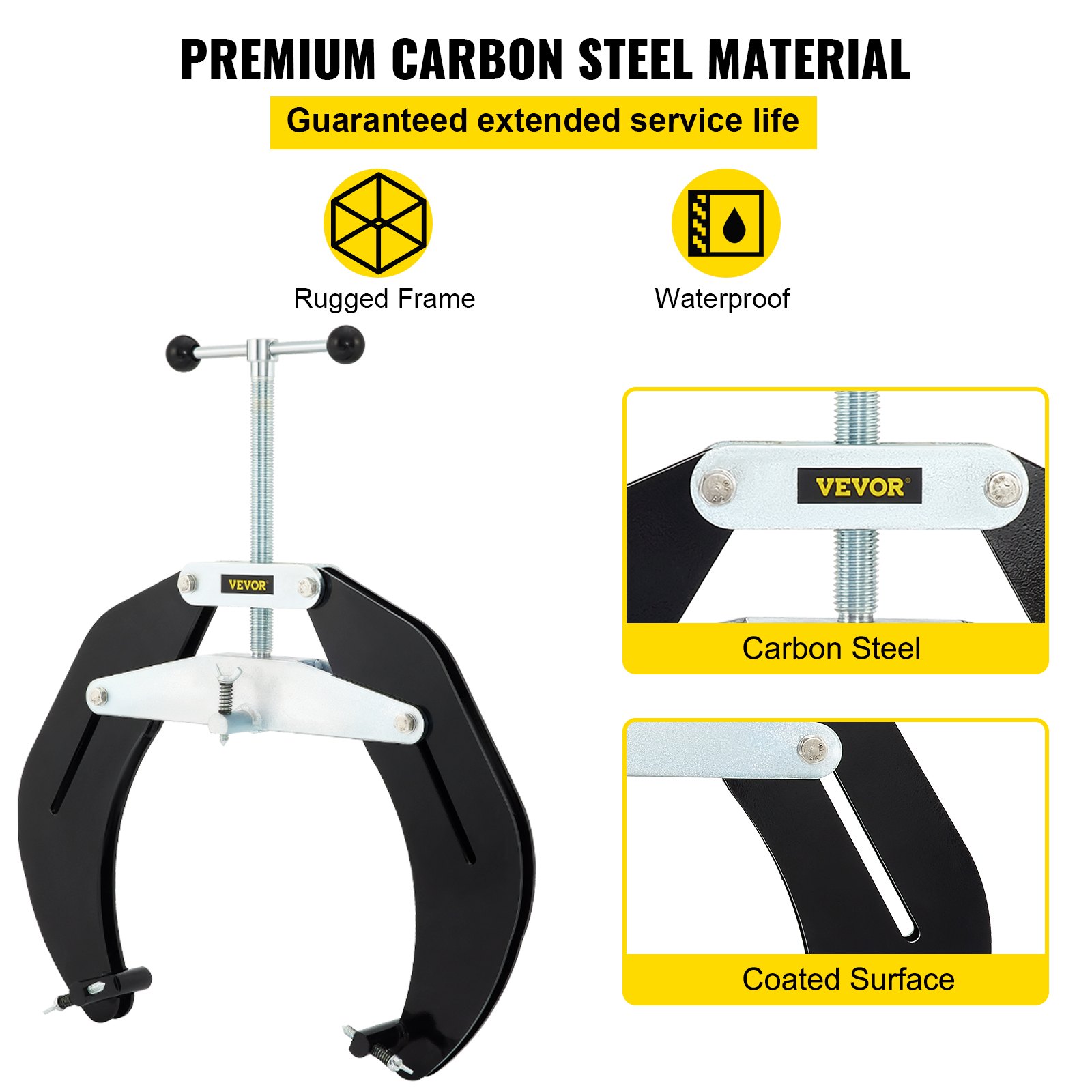 VEVOR Ultra Clamp, 5 to 12 In Diameter, High Strength Pipe Clamp with Quick Acting Screws, Steel Pipe Alignment Tool with Lightweight Design, Black