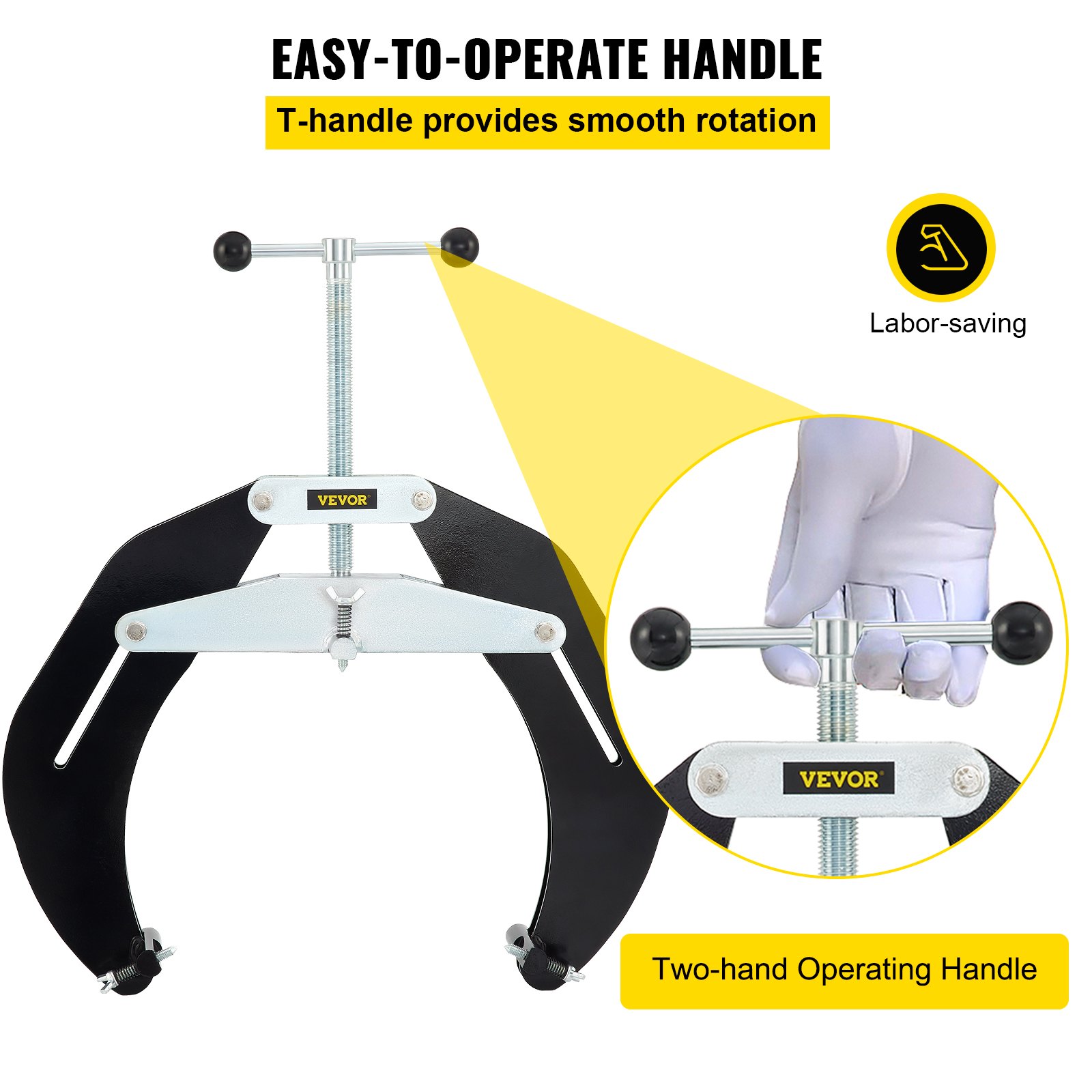 VEVOR Ultra Clamp, 5 to 12 In Diameter, High Strength Pipe Clamp with Quick Acting Screws, Steel Pipe Alignment Tool with Lightweight Design, Black