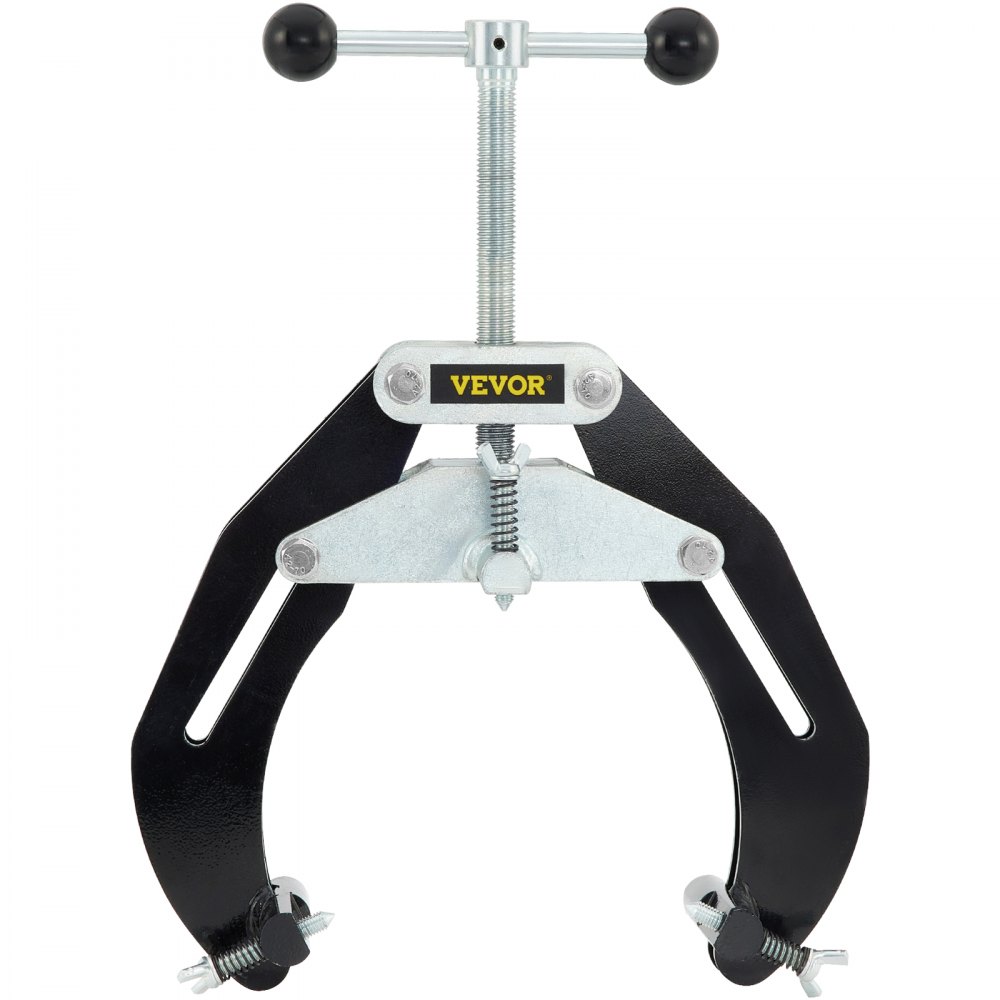 VEVOR pipe clamp with sturdy black metal frame and adjustable screw mechanism for secure clamping.