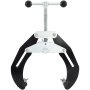 VEVOR pipe clamp with adjustable screw and black handles for securing pipes during work tasks.