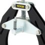 VEVOR pipe clamp with spring and screws for secure grip, black and metallic components.