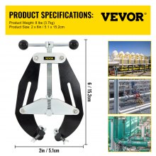 VEVOR Ultra Clamp, 2 till 6 i diameter, höghållfast rörklämma med snabbverkande skruvar, stålrörsjusteringsverktyg med lätt design, svart
