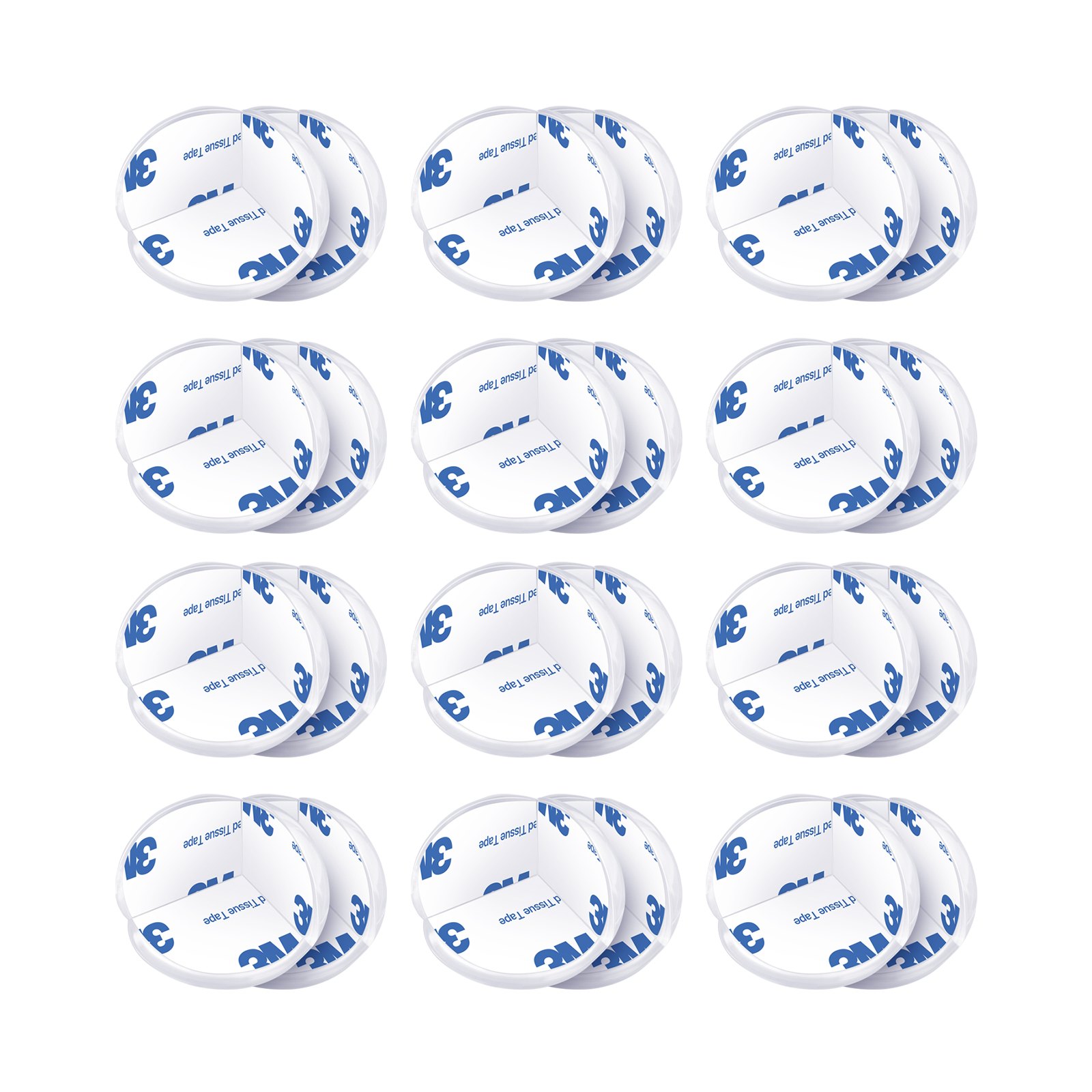 Protectores de esquinas VEVOR para bebés, paquete de 24, transparentes y resistentes, para mesas de bebé, 3,4 cm de profundidad, 0,7 cm de grosor, adhesivo fuerte, amortiguan los bordes afilados de los muebles.