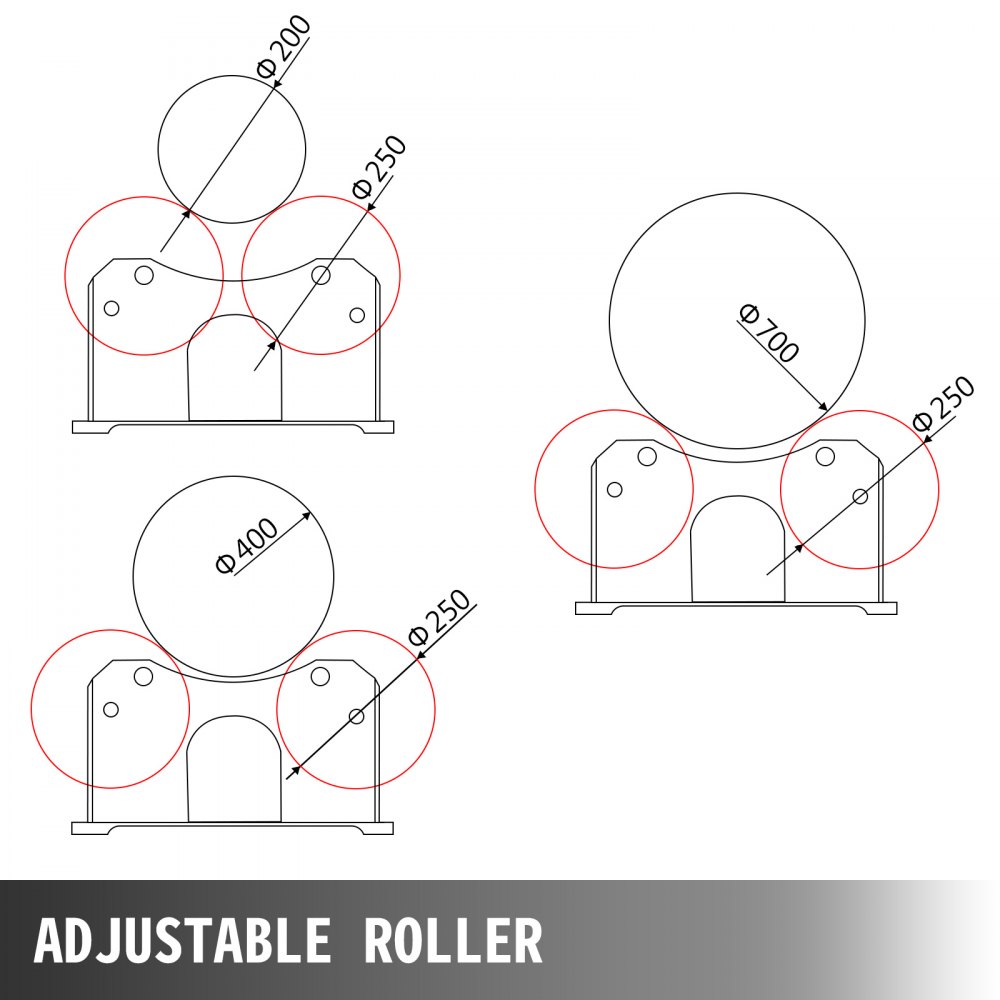 VEVOR 110V Turning Rolls Linkage Roller, 1000KG/2200LBS Load Capacity Welding Turning Roll, 20-700mm Diameter Welding Positioner, Rotary Welding Positioner for Welding Equipment Support