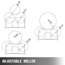 VEVOR Turning Rolls Linkage Roller 1000 KG/2200 LBS Load Capacity Welding Turning Roll 20-1500mm Welding Positioner 220V Welding Equipment Support