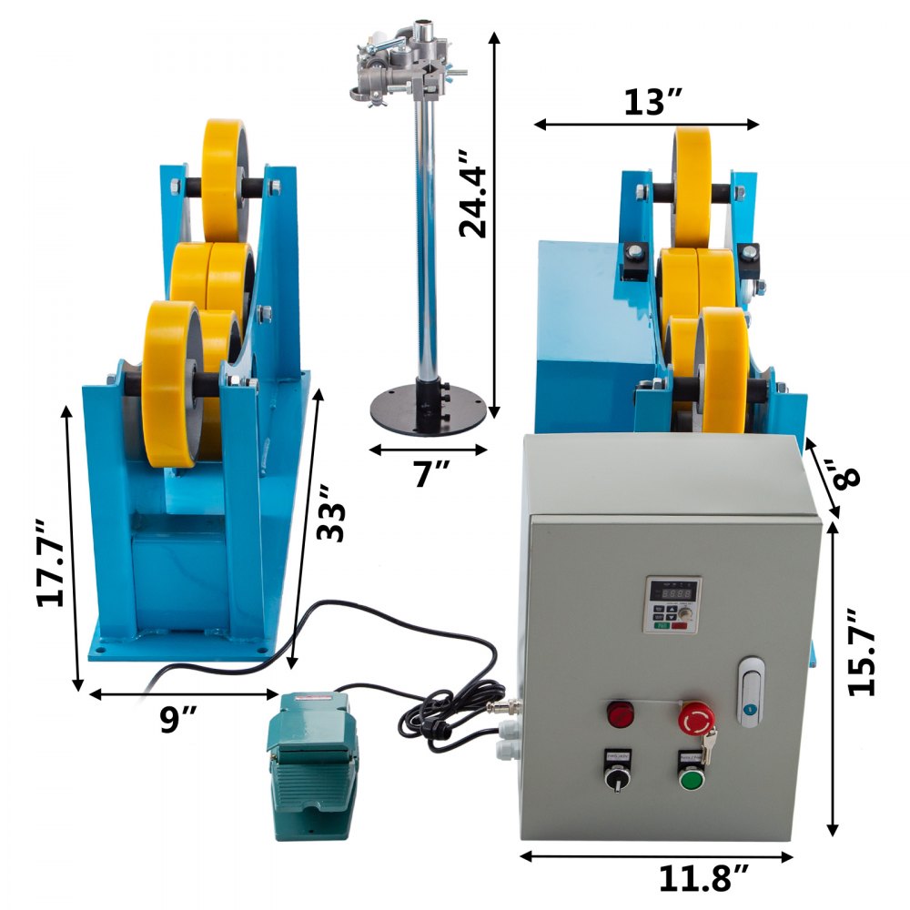 Welding Turning Roll Weld Positioner 3T Welding Support Welder Rotator 50x200mm