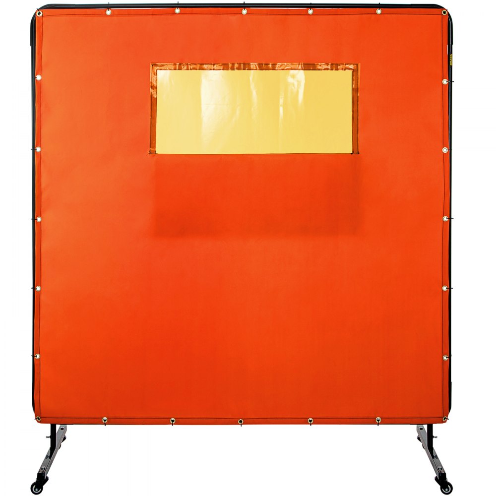 VEVOR Welding Curtain Welding Screen Frame 6' x 6' Fiberglass w/ Casters Yellow
