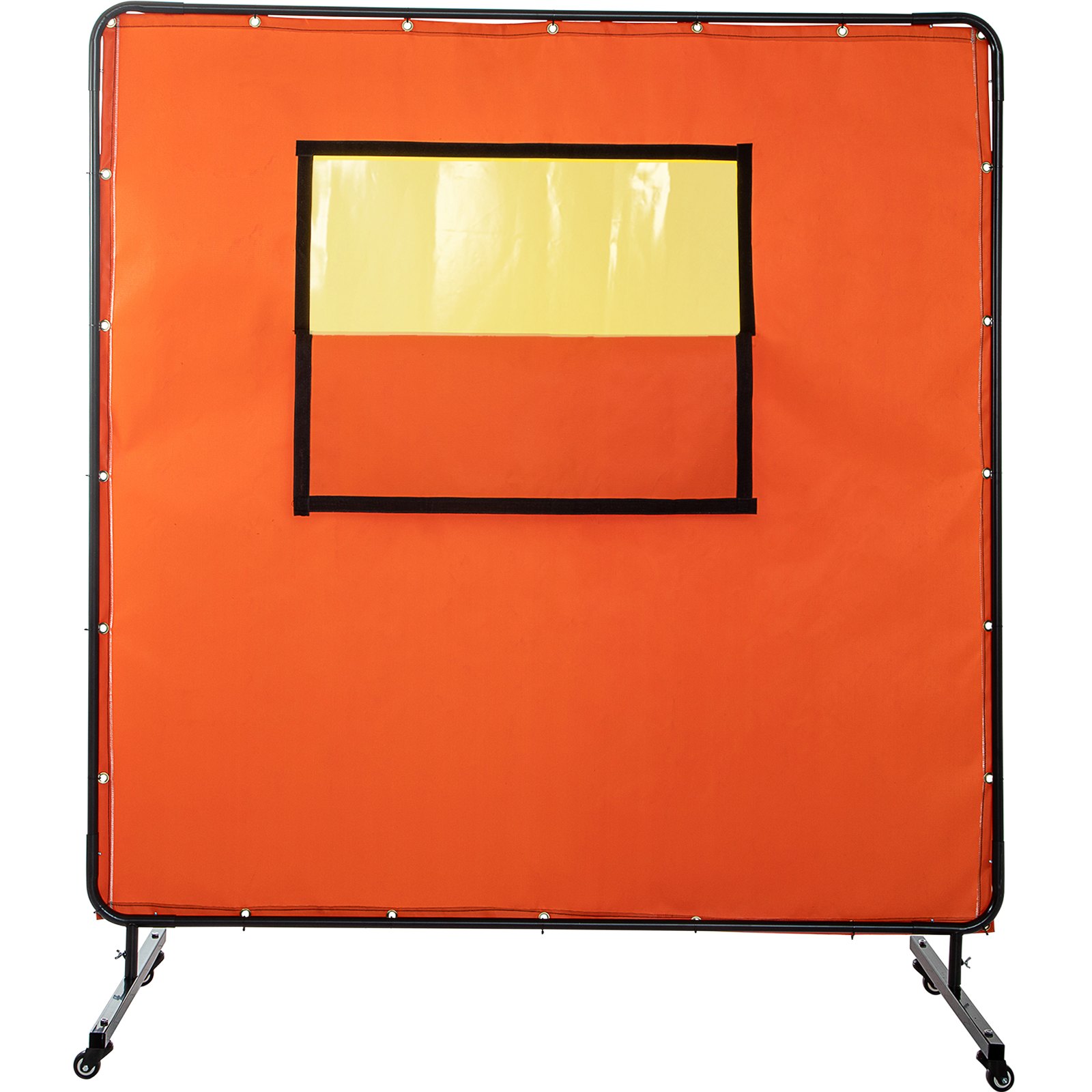 VEVOR Welding Curtain Welding Screen Frame 6' x 6' Fiberglass w/ Casters Yellow