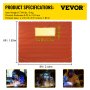 VEVOR Welding Curtain, 6' x 8', Welding Screen with Metal Frame & 4 Wheels, Fireproof Fiberglass w/Transparent Window, for Workshop, Industrial Site, Red