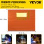 VEVOR Welding Curtain Welding Screen Frame 6' x 8' Fiberglass w/ Casters Yellow