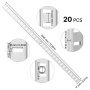 VEVOR Shelf Pilaster, 72.7-inch 20 Pack, Adjustable Shelf Brackets Steel Mortise Mount Pilaster Strip Standards with 140 Screws, Suitable for Wall Shelving System Cabinet Closet Organization