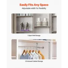 VEVOR Shelf Track 36.3-inch 8 Pack Adjustable Steel Wall Mounted Shelf Pilaster