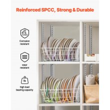 VEVOR Shelf Track 36.3-inch 8 Pack Adjustable Steel Wall Mounted Shelf Pilaster