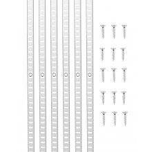 VEVOR Shelf Pilaster, 36.3-inch 8 Pack, Adjustable Shelf Brackets Steel Mortise Mount Pilaster Strip Standards with 32 Screws, Suitable for Wall Shelving System Cabinet Closet Organization