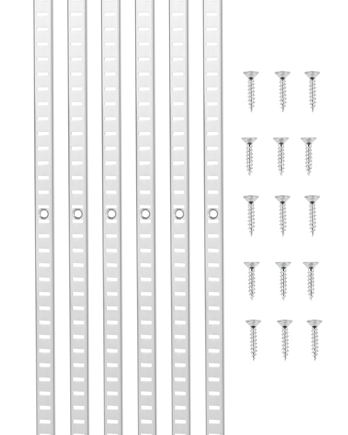 VEVOR Shelf Pilaster, 36.3-inch 8 Pack, Adjustable Shelf Brackets Steel Mortise Mount Pilaster Strip Standards with 32 Screws, Suitable for Wall Shelving System Cabinet Closet Organization