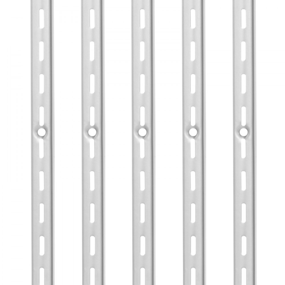 VEVOR Shelf Pilaster, 39-inch 10 Pack, Upright Wall Shelving System, Heavy Duty Support System Single Slot Shelf Rails, 40 Screws Included, Suitable for Cabinet Closet Organization Storage, Silver