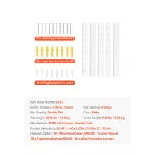 VEVOR Shelf Pilaster, 60-inch 5 Pack, Dual Track Upright Wall Shelving System, Heavy Duty Support System Twin Slot Shelf Rails, 25 Screws, Suitable for Cabinet Closet Organization Storage, Silver