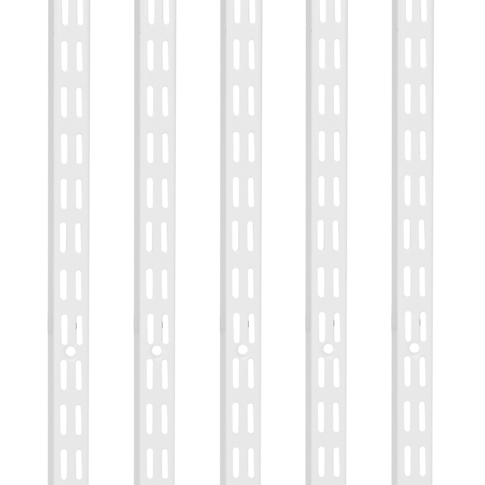 VEVOR Shelf Pilaster, 60-inch 5 Pack, Dual Track Upright Wall Shelving System, Heavy Duty Support System Twin Slot Shelf Rails, 25 Screws, Suitable for Cabinet Closet Organization Storage, Silver