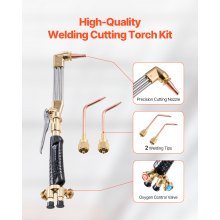 Oxygen Acetylene Torch Kit 12PCS Gas Welding Cutting Torch Kit 177'' Hose