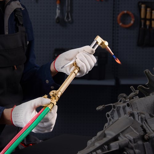 VEVOR Oxygen Acetylene Torch Kit – 14-Piece Gas Welding Set With Cylinder Holder & 177-Inch Hose