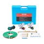Kit de soplete de oxígeno y acetileno VEVOR, soplete de corte para soldadura a gas, 14 piezas portátiles para soldadura fuerte con oxiacetileno, manguera doble de 450 mm, boquilla de corte, 3 puntas de soldadura y estuche de transporte (sin cilindro de gas).