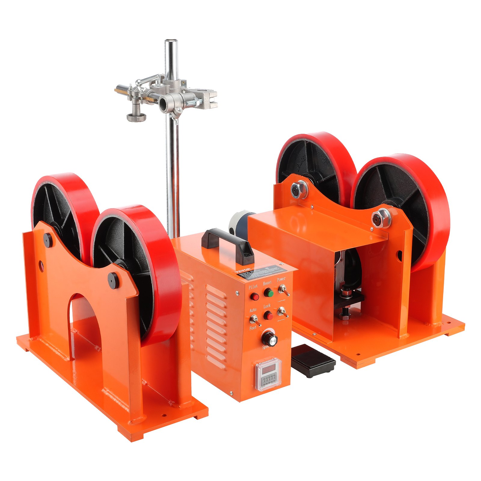 VEVOR 110V Turning Rolls Linkage Roller, 1000KG/2205LBS Loading Welding Turning Roll, 25-1400mm Diameter, 80-1600 mm/min Rotary Welding Positioner & Welding Torch Stand for Welding Equipment Support