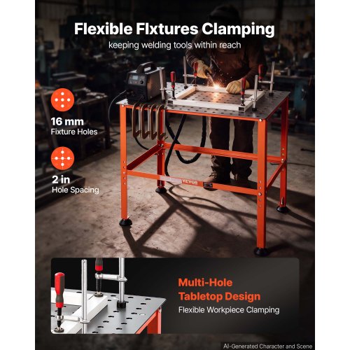 Keevituslaud 910 x 610 mm, kandevõime 363 kg — pilt 4