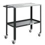 VEVOR Welding Table 914 x 457 mm Movable Welding Workbench 544 kg Capacity, Heavy-Duty Steel Work Table Platform with 4 Lockable Casters, 4 Tool Slots, 16mm Fixture Holes, Tool Tray for Workshops