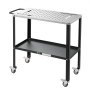 VEVOR Welding Table 914 x 457 mm Movable Welding Workbench 544 kg Capacity, Heavy-Duty Steel Work Table Platform with 4 Lockable Casters, 4 Tool Slots, 16mm Fixture Holes, Tool Tray for Workshops