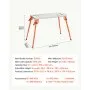 Mesa de soldadura plegable VEVOR, banco de trabajo de soldadura de 112 x 53 cm, capacidad de 227 kg, altura ajustable en 4 niveles, mesa de trabajo de acero resistente con 6 ranuras para herramientas y orificios de fijación de 1,6 cm para soldadura, ensamblaje y reparación.