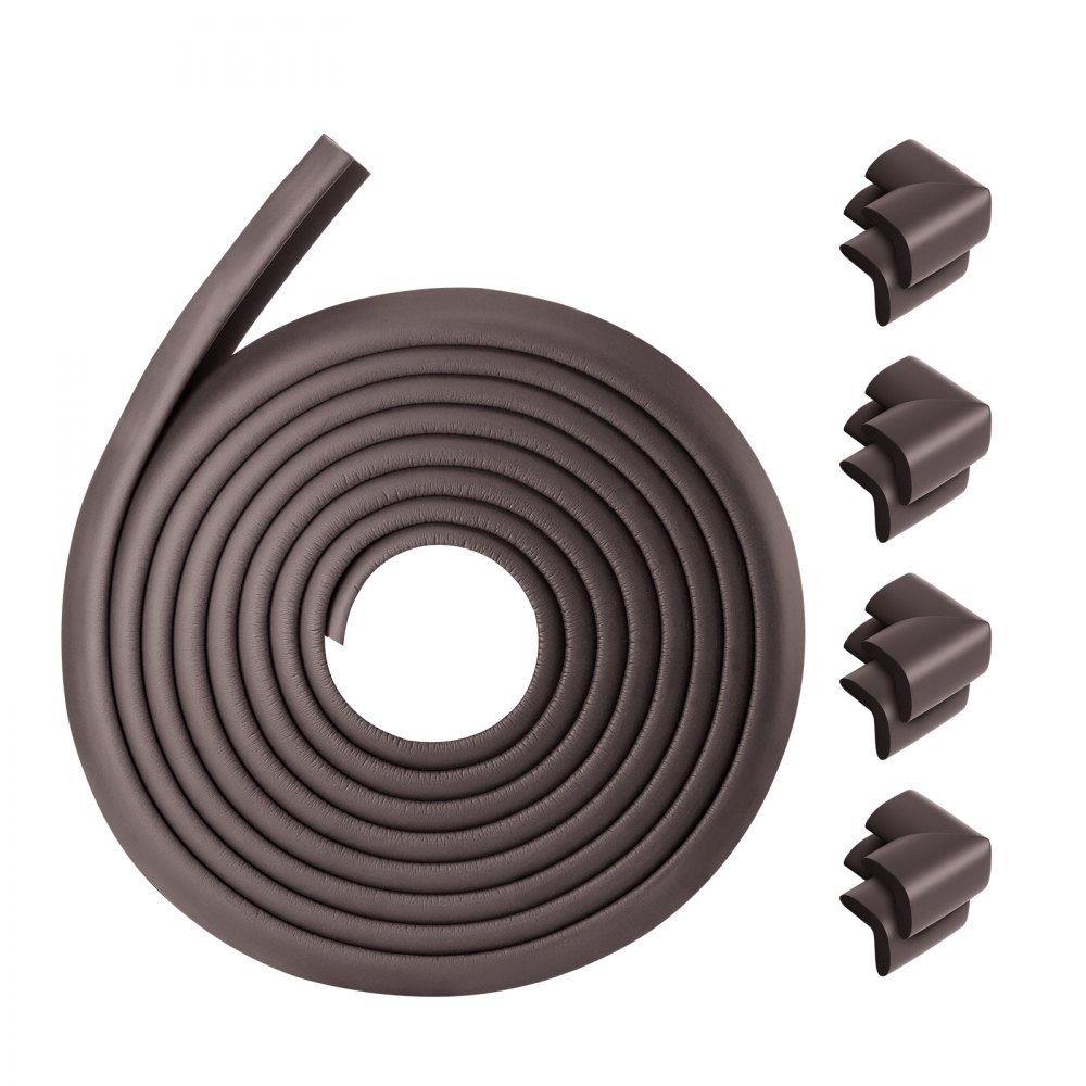 Protector de esquinas VEVOR para bebés, 5,5 m de cojín, 8 almohadillas para esquinas, espuma NBR suave, adhesivo 3M, protectores de mesa a prueba de niños, fácil instalación, para muebles y chimeneas.