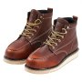 VEVOR Steel Toe Work Boots, UK Size 10, Waterproof Moc Toe Work Boots for Men, Slip-Resistant Work Boot, Lightweight and Breathable EVA Rubber Sole Mens Boots for Industry Construction, Brown