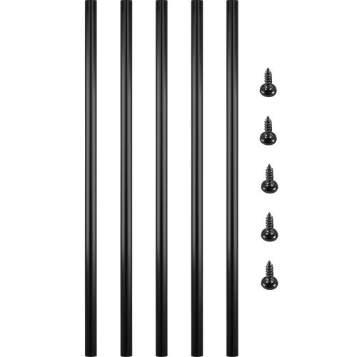 VEVOR Deck Balusters, 51 Pack Metal Deck Spindles, 26"x0.75" Staircase Baluster with Screws, Aluminum Alloy Deck Railing for Wood and Composite Deck, Circle Baluster for Outdoor Stair Deck Porch