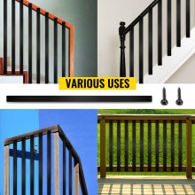 VEVOR Deck Balusters, 16 Pack Metal Deck Spindles, 29.5\"x1\" Staircase Baluster with Screws, Aluminum Alloy Deck Railing for Wood and Composite Deck, Stylish Baluster for Outdoor Stair Deck Porch
