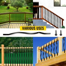 VEVOR Deck Balusters Metal Deck Spindles 61 Pack 29.5" Aluminum Alloy Railing