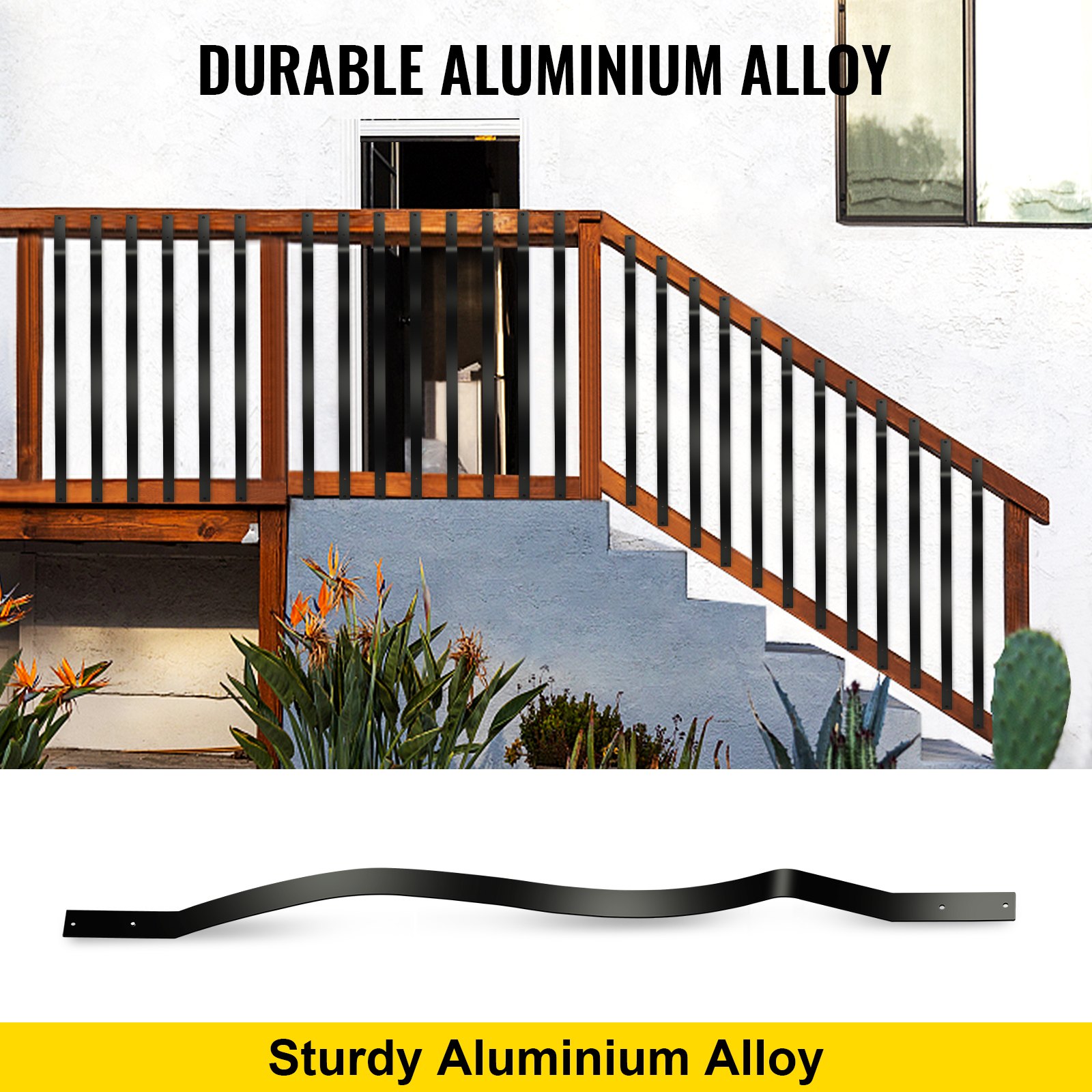 VEVOR Deck Balusters, 61 Pack Metal Deck Spindles, 29.5\"x1\" Staircase Baluster with Screws, Aluminum Alloy Deck Railing for Wood and Composite Deck, Stylish Baluster for Outdoor Stair Deck Porch