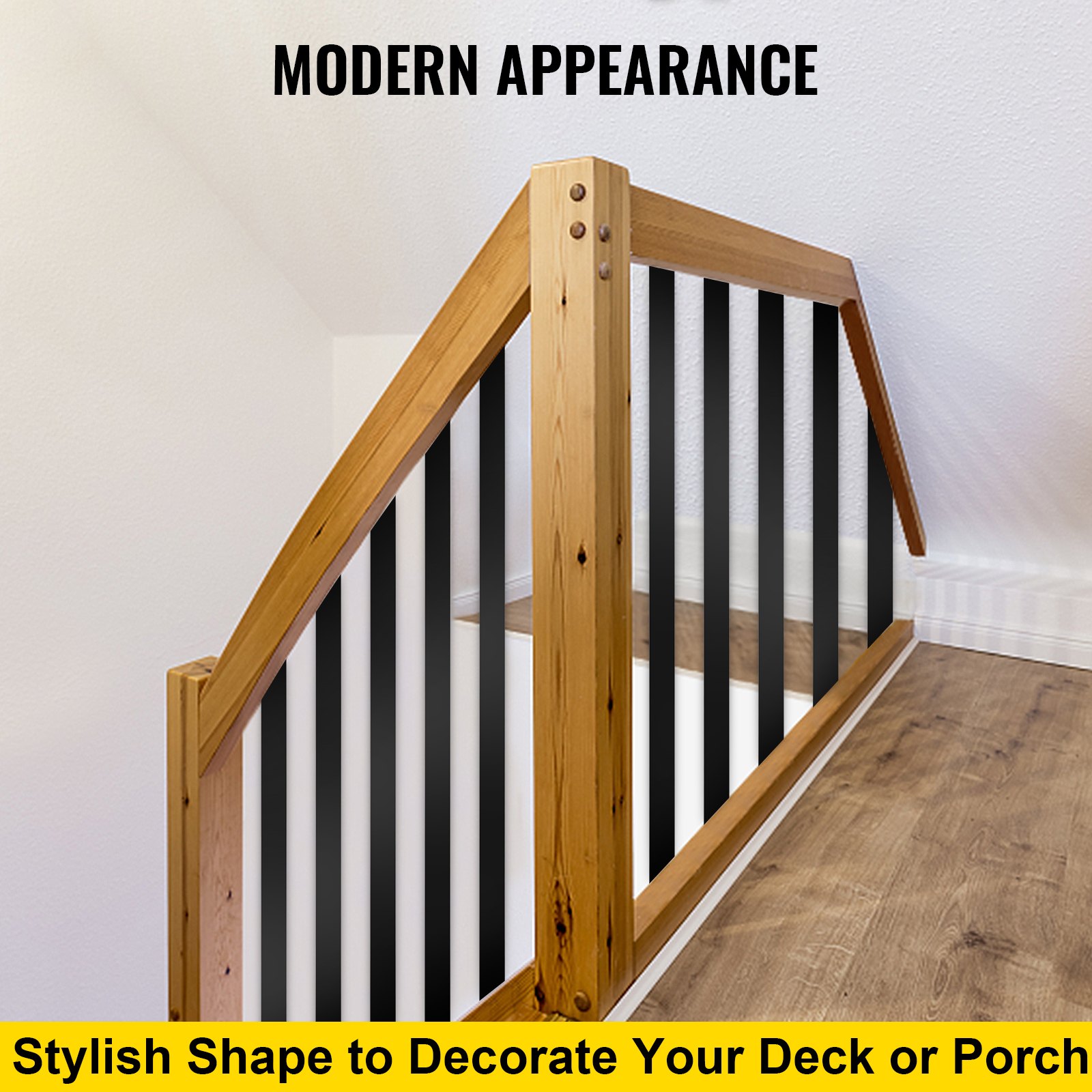 VEVOR Deck Balusters, 76 Pack Metal Deck Spindles, 29.5"x1"x0.2" Staircase Baluster with Screws, Aluminum Alloy Deck Railing for Wood and Composite Deck, Stylish Baluster for Outdoor Stair Deck Porch