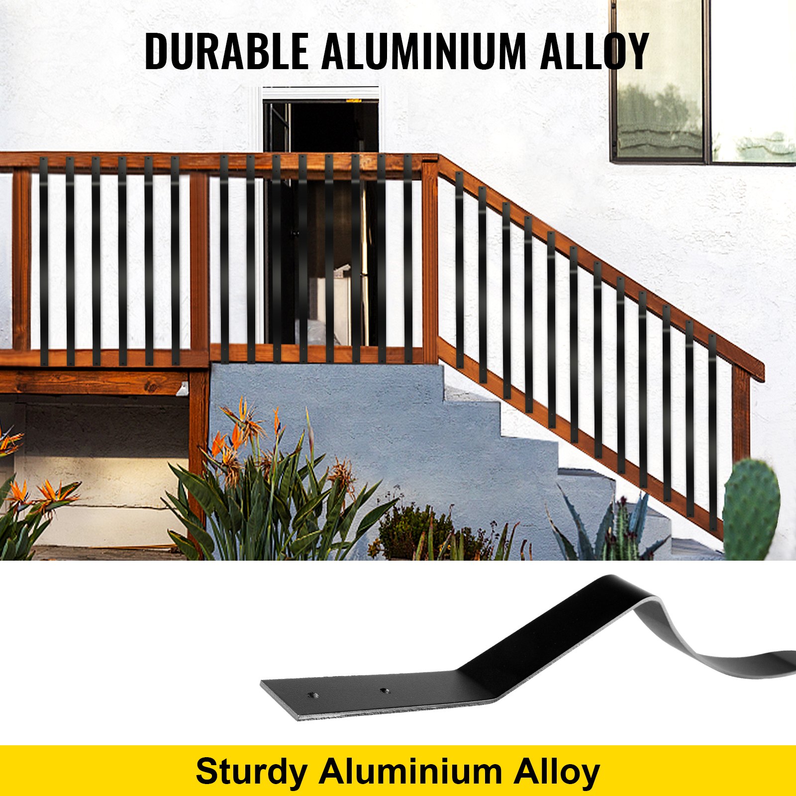 VEVOR Deck Balusters, 61 Pack Metal Deck Spindles, 32.25\"x1\" Staircase Baluster with Screws, Aluminum Alloy Deck Railing for Wood and Composite Deck,Stylish Baluster for Outdoor Stair Deck Porch