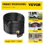 VEVOR 25 FT 50Amp RV Extension Cord NEMA N14-50P to N14-50R, 125 / 250V Heavy Duty STW 6/3+ 8/1 RV Power Cord, for EV Charging and RV Trailer Campers