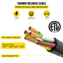VEVOR Welding Extension Cord, 25 FT 40 AMP, 6-50P/6-50R 8/3 Heavy Duty Welding Cord, 8AWG 250V Welding Machine Cord, Suitable for MIG,Lincoln,Plasma,Miller,TIG