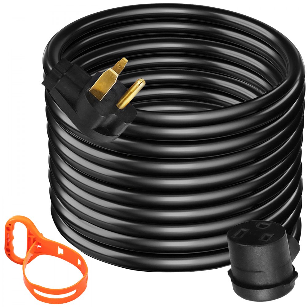 VEVOR Cable de extensión para soldador de 40 amperios, 50 pies, 250 V, cable de alimentación de soldadura con enchufe NEMA 6-50, calibre 8, 3 clavijas para MIG, Lincoln, Plasma, Miller, TIG
