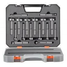 VEVOR Forstner Bit Set, 16 Pcs Forstner Drill Bits Set, 1/4" to 1-5/8", Carbon Steel, with Universal Round Shank, Forstner Drill Bit for Wood and Composite Board, Forstner Bits for Woodworking