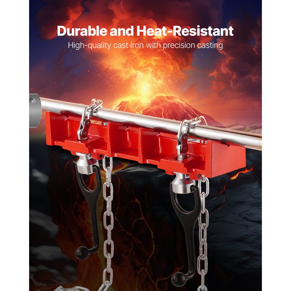 VEVOR Pipe Welding Vise, 1/2 to 8-inch Pipe Welding Clamp with Dual Chains & Crank Handles, Heavy-Duty Cast Iron Welding Vise for a Variety of Pipes