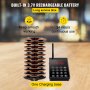 VEVOR Restaurant Pager System 10 Coasters Max 98 Nursery Pager Wireless Paging Queuing Calling System 350-500m with Vibration, Flashing and Buzzer for Social Distance Food Truck Hotels Cafes