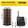 VEVOR Restaurant Pager System 10 Coasters Max 98 Nursery Pager Wireless Paging Queuing Calling System 350-500m with Vibration, Flashing and Buzzer for Social Distance Food Truck Hotels Cafes