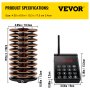 VEVOR Restaurant Pager System 10 Coasters Max 98 Nursery Pager Wireless Paging Queuing Calling System 350-500m with Vibration, Flashing and Buzzer for Social Distance Food Truck Hotels Cafes