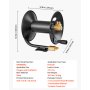 VEVOR Welding Hose Reel, Hand Crank Rewind Hose Reel with 3FT Lead-in Hose and 9/16"-18 B Fittings, Ceiling/Wall Mount Heavy Duty Steel Reel for Workshops Garages (Welding Hose Not Included)