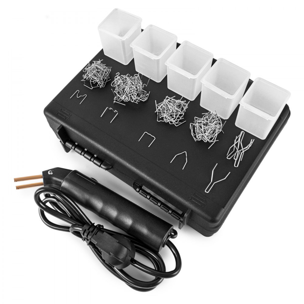 VEVOR Kit de soldador de plástico, kit de reparación de parachoques de coche con 400 grapas, pistola de reparación de plástico de grapadora caliente de 50 W para piezas de coche, parachoques de coche y reparación de plástico