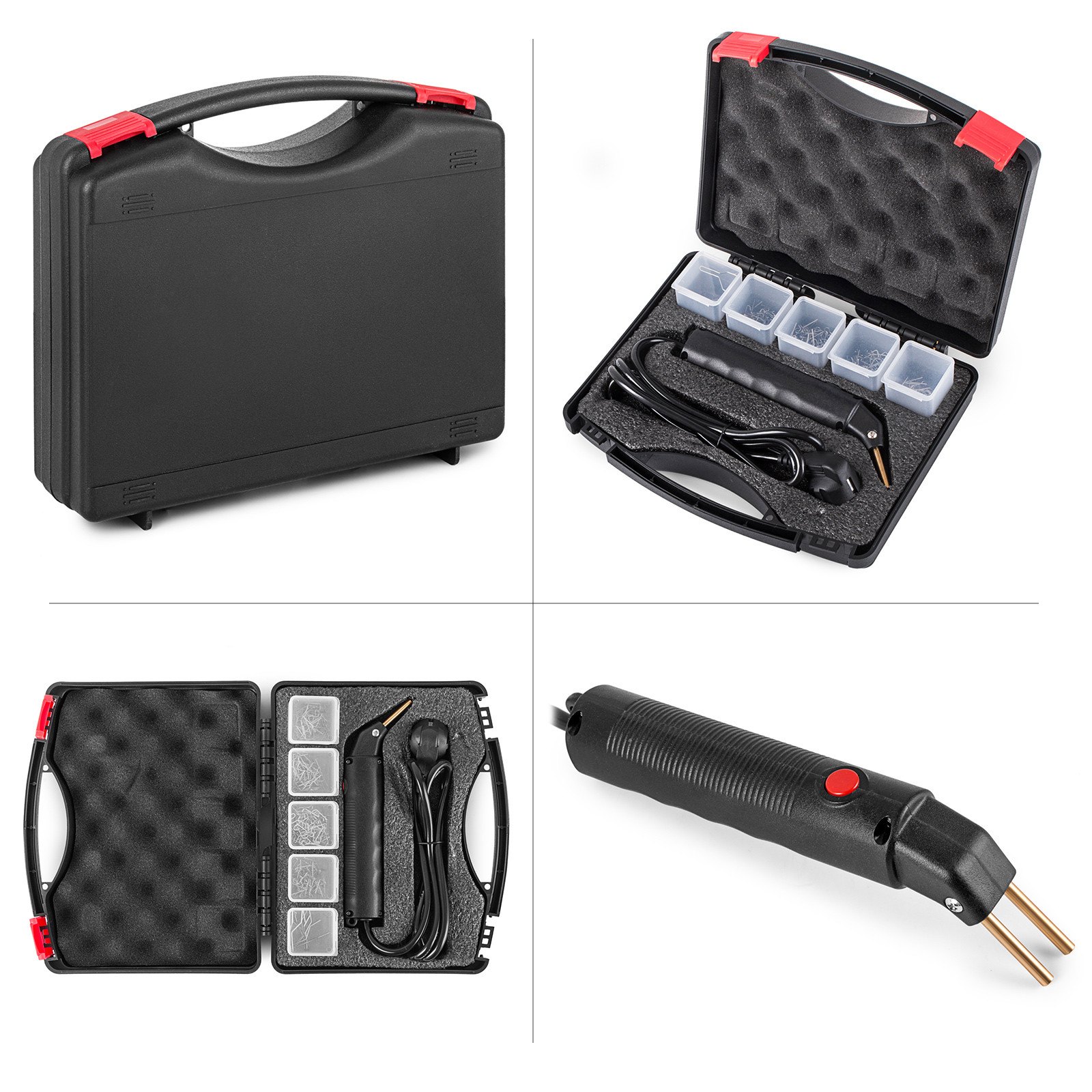 VEVOR Kit de soldador de plástico, kit de reparación de parachoques de coche con 400 grapas, pistola de reparación de plástico de grapadora caliente de 50 W para piezas de coche, parachoques de coche y reparación de plástico